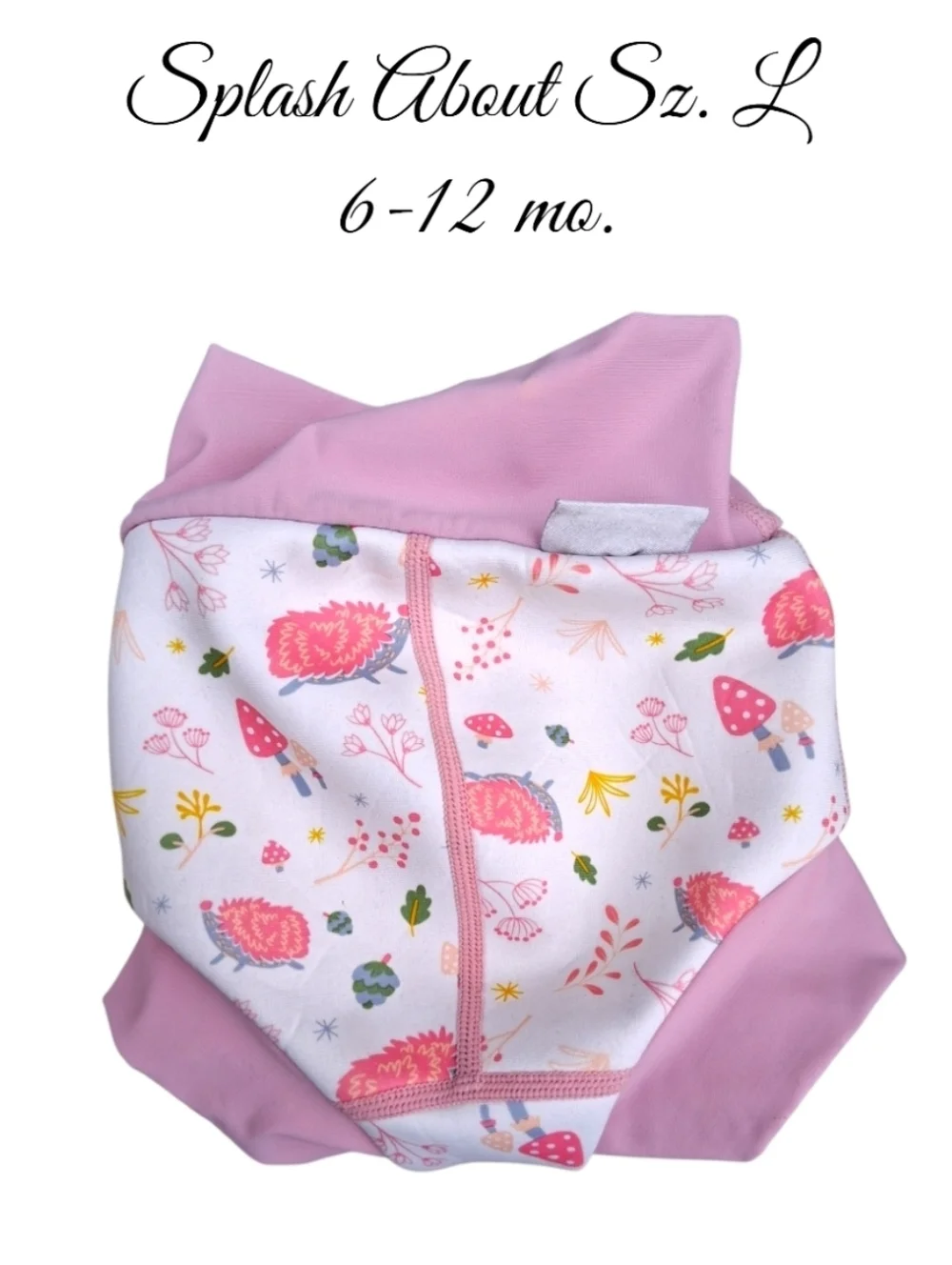 Splash About Pink Floral Swim Diaper Cover - Size L (6-12 mo)